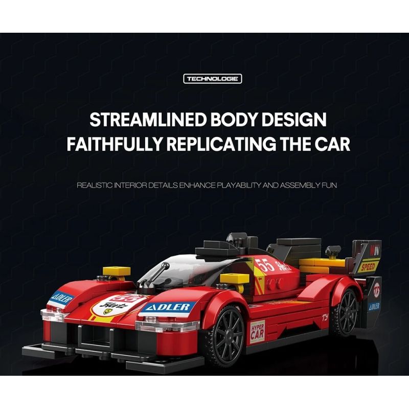 REOBRIX 661 FERRARI 499P SUPERCAR bộ đồ chơi xếp lắp ráp ghép mô hình Speed Champions Racing Cars Đua Xe Công Thức 307 khối