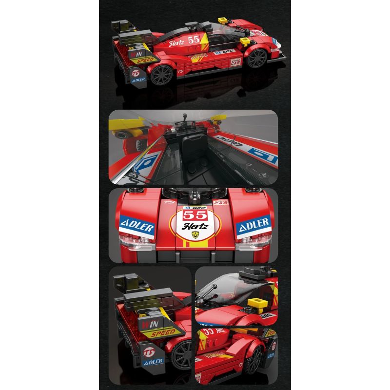 REOBRIX 661 FERRARI 499P SUPERCAR bộ đồ chơi xếp lắp ráp ghép mô hình Speed Champions Racing Cars Đua Xe Công Thức 307 khối