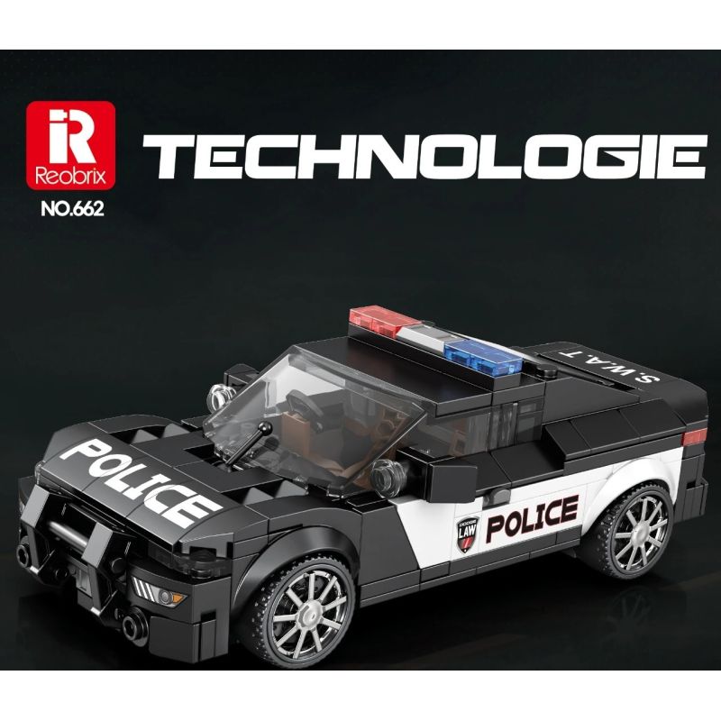 REOBRIX 662 XE CẢNH SÁT DOGE bộ đồ chơi xếp lắp ráp ghép mô hình Speed Champions Racing Cars Đua Xe Công Thức 372 khối