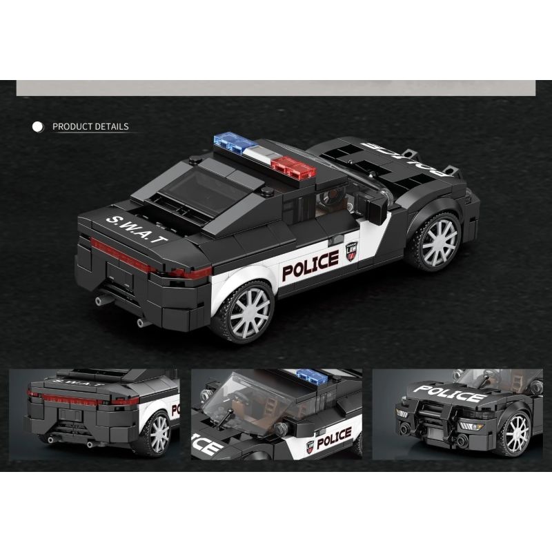 REOBRIX 662 XE CẢNH SÁT DOGE bộ đồ chơi xếp lắp ráp ghép mô hình Speed Champions Racing Cars Đua Xe Công Thức 372 khối