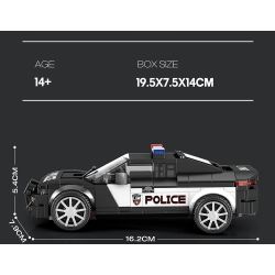 REOBRIX 662 XE CẢNH SÁT DOGE bộ đồ chơi xếp lắp ráp ghép mô hình Speed Champions Racing Cars Đua Xe Công Thức 372 khối