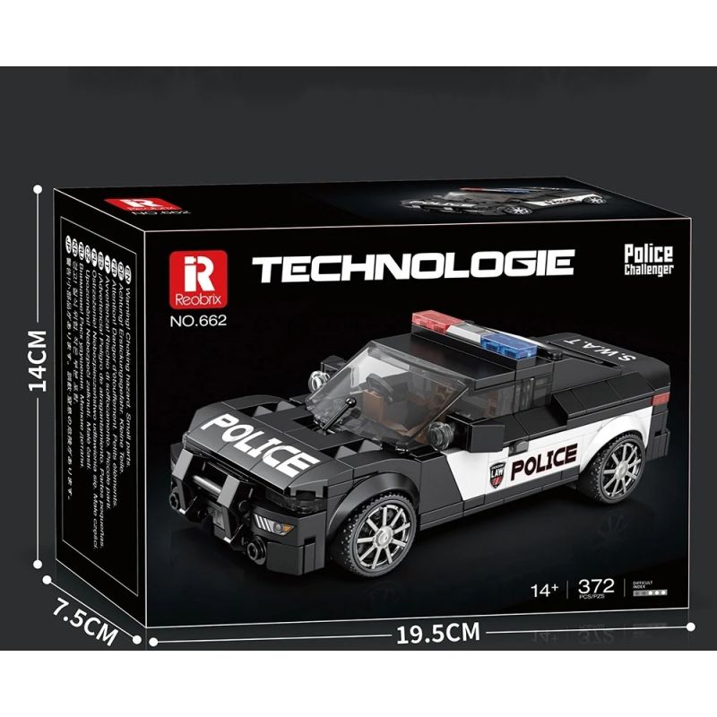 REOBRIX 662 XE CẢNH SÁT DOGE bộ đồ chơi xếp lắp ráp ghép mô hình Speed Champions Racing Cars Đua Xe Công Thức 372 khối