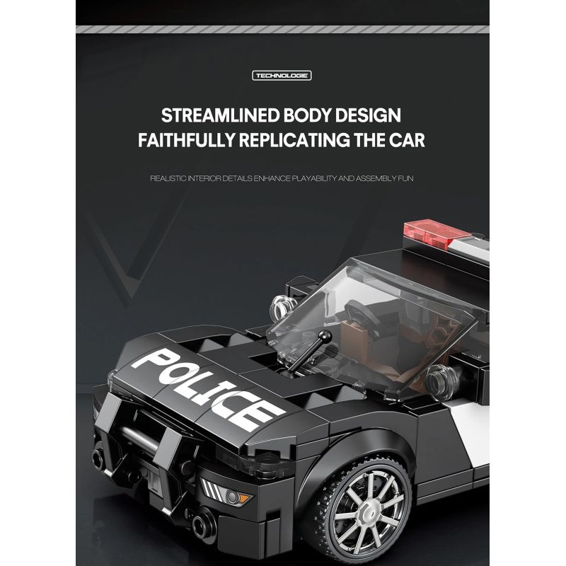 REOBRIX 662 XE CẢNH SÁT DOGE bộ đồ chơi xếp lắp ráp ghép mô hình Speed Champions Racing Cars Đua Xe Công Thức 372 khối