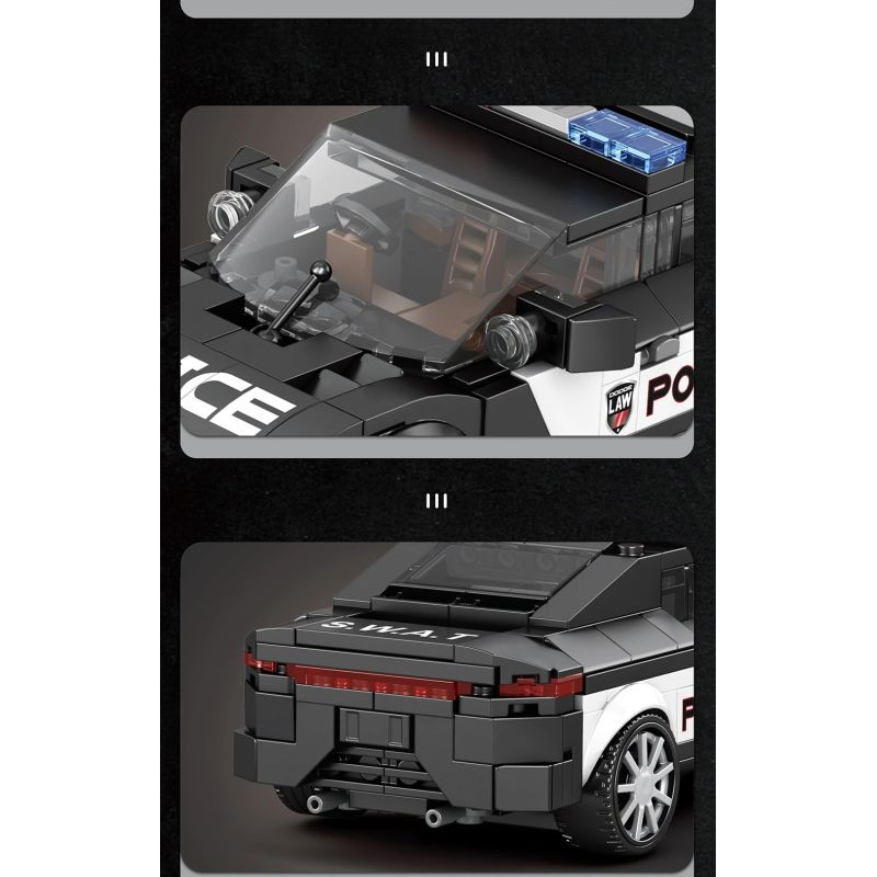 REOBRIX 662 XE CẢNH SÁT DOGE bộ đồ chơi xếp lắp ráp ghép mô hình Speed Champions Racing Cars Đua Xe Công Thức 372 khối