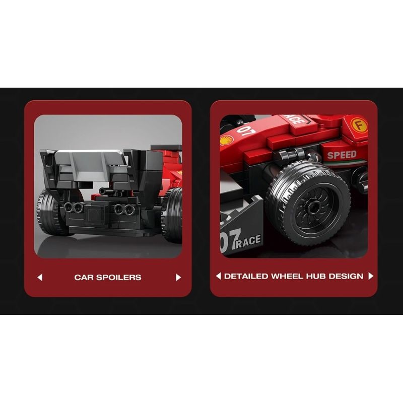 REOBRIX 663 CÔNG THỨC XE ĐUA F1 bộ đồ chơi xếp lắp ráp ghép mô hình Speed Champions Racing Cars Đua Xe Công Thức 245 khối