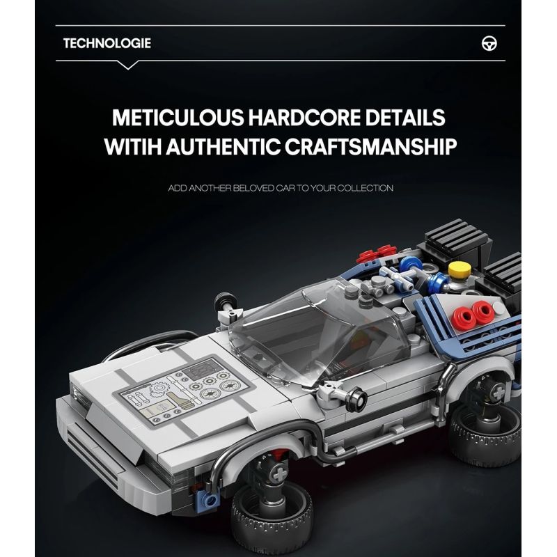 REOBRIX 665 QUAY LẠI TƯƠNG LAI XE THỂ THAO DMC DELOREAN bộ đồ chơi xếp lắp ráp ghép mô hình Speed Champions Racing Cars Đua Xe Công Thức 405 khối