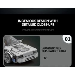 REOBRIX 665 QUAY LẠI TƯƠNG LAI XE THỂ THAO DMC DELOREAN bộ đồ chơi xếp lắp ráp ghép mô hình Speed Champions Racing Cars Đua Xe Công Thức 405 khối