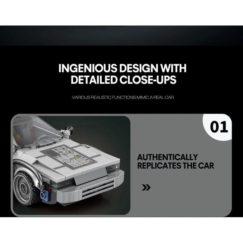 REOBRIX 665 QUAY LẠI TƯƠNG LAI XE THỂ THAO DMC DELOREAN bộ đồ chơi xếp lắp ráp ghép mô hình Speed Champions Racing Cars Đua Xe Công Thức 405 khối