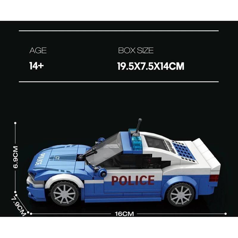 REOBRIX 667 XE CẢNH SÁT bộ đồ chơi xếp lắp ráp ghép mô hình Speed Champions Racing Cars Đua Xe Công Thức 313 khối