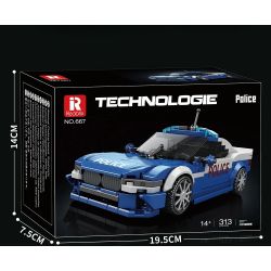 REOBRIX 667 XE CẢNH SÁT bộ đồ chơi xếp lắp ráp ghép mô hình Speed Champions Racing Cars Đua Xe Công Thức 313 khối
