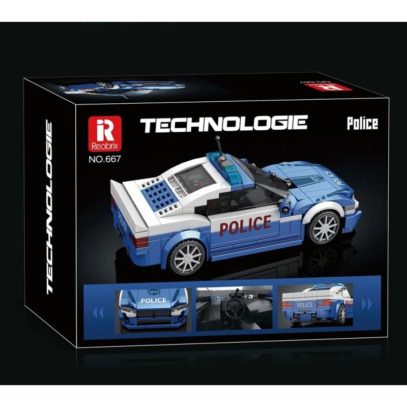 REOBRIX 667 XE CẢNH SÁT bộ đồ chơi xếp lắp ráp ghép mô hình Speed Champions Racing Cars Đua Xe Công Thức 313 khối