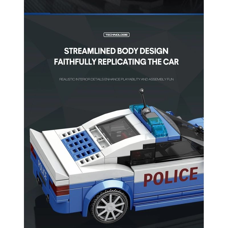 REOBRIX 667 XE CẢNH SÁT bộ đồ chơi xếp lắp ráp ghép mô hình Speed Champions Racing Cars Đua Xe Công Thức 313 khối
