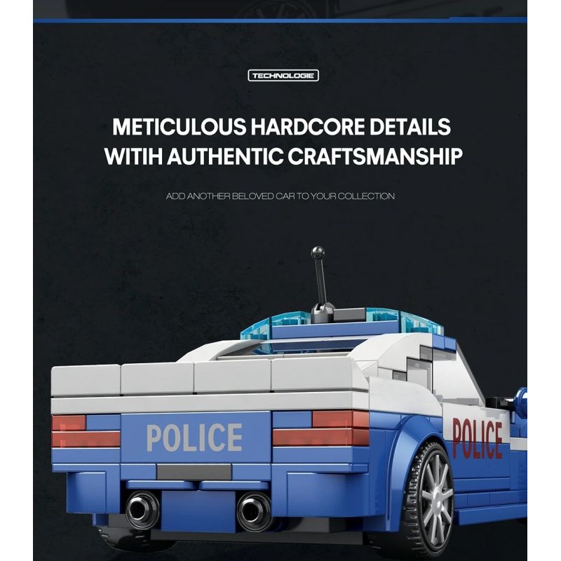 REOBRIX 667 XE CẢNH SÁT bộ đồ chơi xếp lắp ráp ghép mô hình Speed Champions Racing Cars Đua Xe Công Thức 313 khối