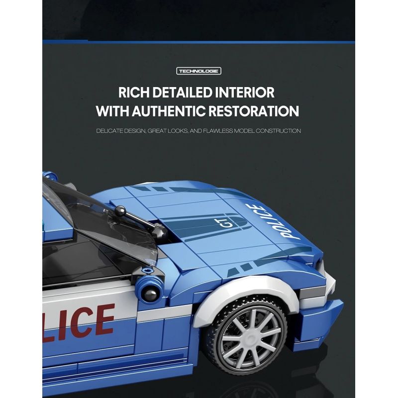 REOBRIX 667 XE CẢNH SÁT bộ đồ chơi xếp lắp ráp ghép mô hình Speed Champions Racing Cars Đua Xe Công Thức 313 khối