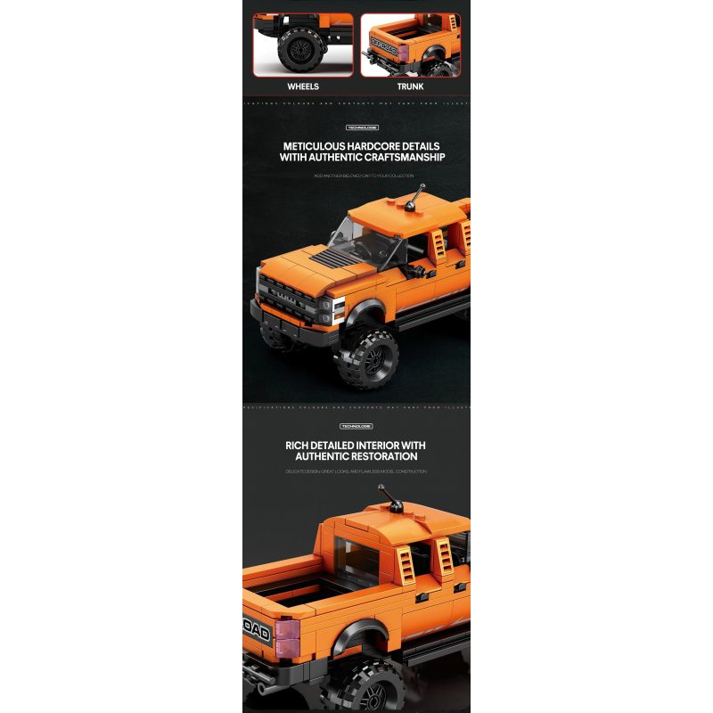 REOBRIX 827 FORD RAPTOR PICKUP bộ đồ chơi xếp lắp ráp ghép mô hình Speed Champions Racing Cars Đua Xe Công Thức 423 khối