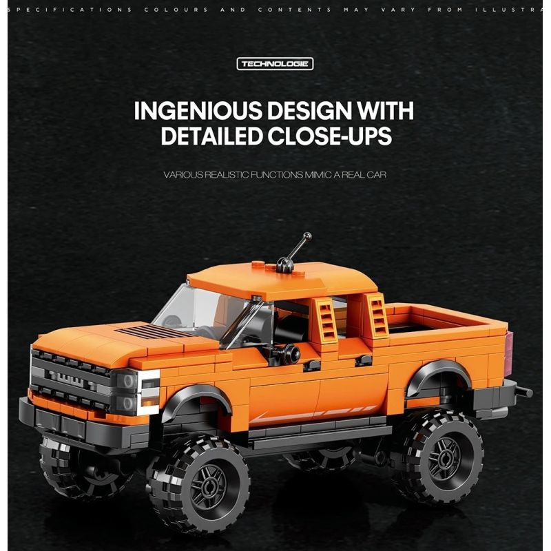 REOBRIX 827 FORD RAPTOR PICKUP bộ đồ chơi xếp lắp ráp ghép mô hình Speed Champions Racing Cars Đua Xe Công Thức 423 khối