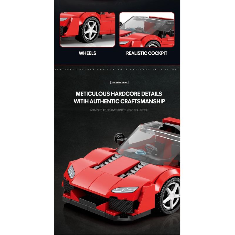 REOBRIX 828 SIÊU XE FERRARI J50 bộ đồ chơi xếp lắp ráp ghép mô hình Speed Champions Racing Cars Đua Xe Công Thức 298 khối