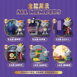 WEKKI 518202 DÊ DỄ CHỊU VÀ BIG WOLF WOLF'S FAMILY BLIND HỘP 6 bộ đồ chơi xếp lắp ráp ghép mô hình Movie & Game Phim Và Trò Chơi