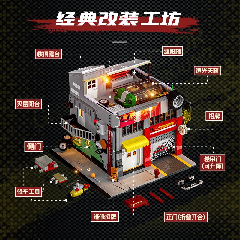 LUMIBRICKS L9088 9088 PHỐ MỸ NHÀ MÁY SỬA ĐỔI XE bộ đồ chơi xếp lắp ráp ghép mô hình Creator Sáng Tạo 1935 khối LUMIBRICKS L9088 9088 PHỐ MỸ NHÀ MÁY SỬA ĐỔI XE bộ đồ chơi xếp lắp ráp ghép mô hình Creator Sáng Tạo 1935 khối