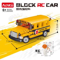 ACHKO 70064 XE BUÝT TRƯỜNG HỌC bộ đồ chơi xếp lắp ráp ghép mô hình Racers Đua Tốc Độ