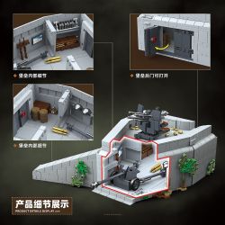 QuanGuan 100317 Quan Guan 100317 PHÁO ĐÀI ĐẠI TÂY DƯƠNG 1:35 tỷ lệ 1:35 bộ đồ chơi xếp lắp ráp ghép mô hình Military Army Quân Sự Bộ Đội 1232 khối