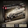 QuanGuan 100319 Quan Guan 100319 SD.KFZ.251 MỘT NỬA XE BỌC THÉP bộ đồ chơi xếp lắp ráp ghép mô hình Military Army SD.KFZ.251 HALF-TRACK ARMORED VEHICLE Quân Sự Bộ Đội 714 khối