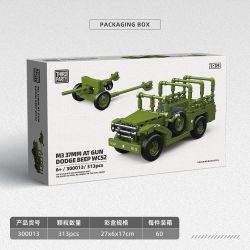 THIRDPARTY 300013 M3 37MM SÚNG CHỐNG TĂNG/WC52 1:35 tỷ lệ 1:35 bộ đồ chơi xếp lắp ráp ghép mô hình Military Army M3 37MM AT GUN DOGE BEEP WC52 Quân Sự Bộ Đội 313 khối