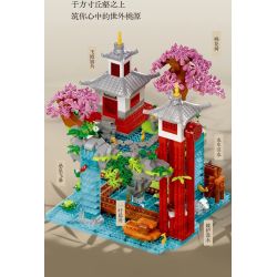 MOYU BLOCK MY92060 92060 PHONG CÁCH QUỐC GIA NGUỒN HOA ĐÀO bộ đồ chơi xếp lắp ráp ghép mô hình 1596 khối