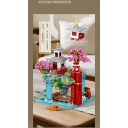 MOYU BLOCK MY92060 92060 PHONG CÁCH QUỐC GIA NGUỒN HOA ĐÀO bộ đồ chơi xếp lắp ráp ghép mô hình 1596 khối