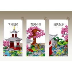 MOYU BLOCK MY92060 92060 PHONG CÁCH QUỐC GIA NGUỒN HOA ĐÀO bộ đồ chơi xếp lắp ráp ghép mô hình 1596 khối