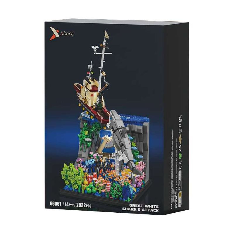 XBERT 66067 CÁ MẬP TRẮNG LỚN bộ đồ chơi xếp lắp ráp ghép mô hình Movie & Game GREAT WHITE SHARK'S ATTACK Phim Và Trò Chơi 2932 khối