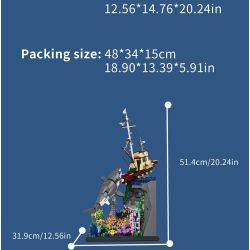 XBERT 66067 CÁ MẬP TRẮNG LỚN bộ đồ chơi xếp lắp ráp ghép mô hình Movie & Game GREAT WHITE SHARK'S ATTACK Phim Và Trò Chơi 2932 khối