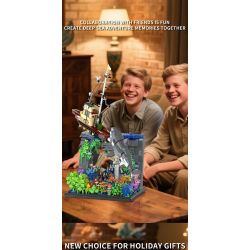 XBERT 66067 CÁ MẬP TRẮNG LỚN bộ đồ chơi xếp lắp ráp ghép mô hình Movie & Game GREAT WHITE SHARK'S ATTACK Phim Và Trò Chơi 2932 khối