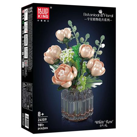 MouldKing 24109 Mould King 24109 HOA HỒNG TRẮNG bộ đồ chơi xếp lắp ráp ghép mô hình Creator WHITE ROSE Sáng Tạo 981 khối