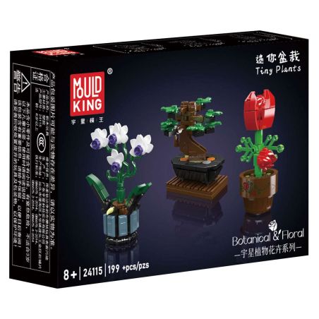 MouldKing 24115 Mould King 24115 CÂY CHẬU NHỎ bộ đồ chơi xếp lắp ráp ghép mô hình Creator TINY PLANTS Sáng Tạo 199 khối