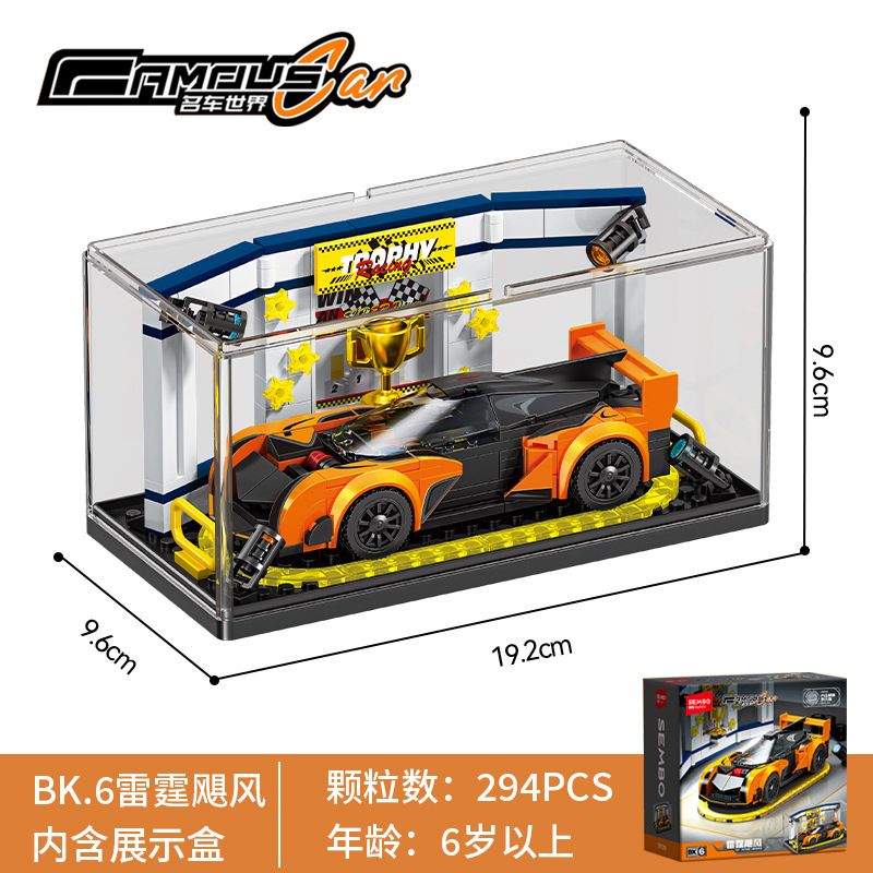 SEMBO 717019 THẾ GIỚI XE HƠI NỔI TIẾNG BK.6 THUNDER BÃO bộ đồ chơi xếp lắp ráp ghép mô hình Speed Champions Racing Cars Đua Xe Công Thức 294 khối