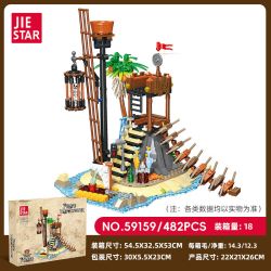 JIESTAR 59159 CÁP TẨM CƯỚP BIỂN bộ đồ chơi xếp lắp ráp ghép mô hình Pirates Of The Caribbean WATCH TOWER Cướp Biển Vùng Caribe 482 khối