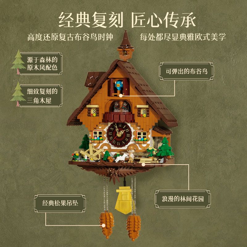 PANTASY 85027 BỘ SƯU TẬP RETRO CUCKOO ĐỒNG HỒ bộ đồ chơi xếp lắp ráp ghép mô hình Creator Sáng Tạo 3300 khối