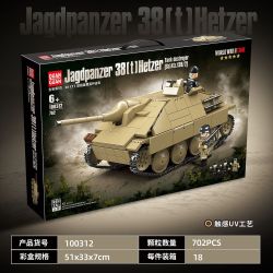 QuanGuan 100312 Quan Guan 100312 TÀU KHU TRỤC XE TẢI 38T CỦA ĐỨC bộ đồ chơi xếp lắp ráp ghép mô hình Military Army JAGDPANZER 38(T) HETZER Quân Sự Bộ Đội 702 khối
