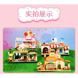 GUDI 51017D 51017A 51017B 51017C DREAM TOWN 4 STYLES SHIGUANG DESSERT SHOP XINGLUO COFFEE JIANYUE BOOKSTORE HAOCHA BAKING bộ đồ chơi xếp lắp ráp ghép mô hình 1254 khối