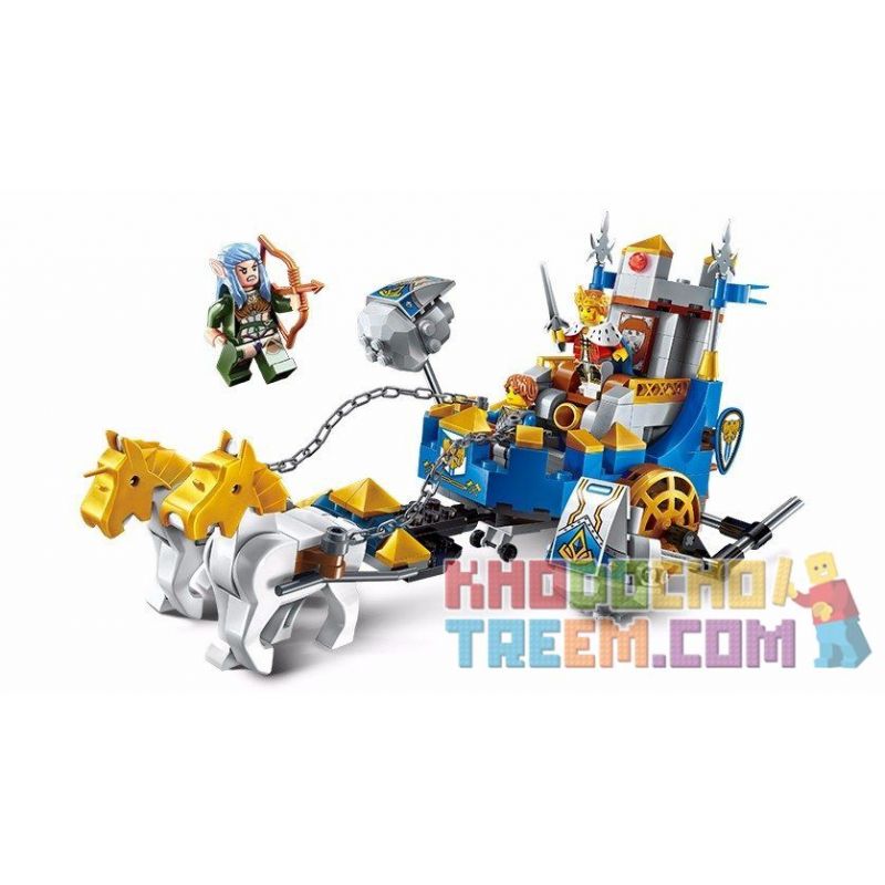 Enlighten 2310 Qman 2310 non Lego XE NGỰA NHÀ VUA bộ đồ chơi xếp lắp ráp ghép mô hình Nexo Knights THE WAR OF GLORY KING'S CHARIOT Hiệp Sỹ Nexo 246 khối