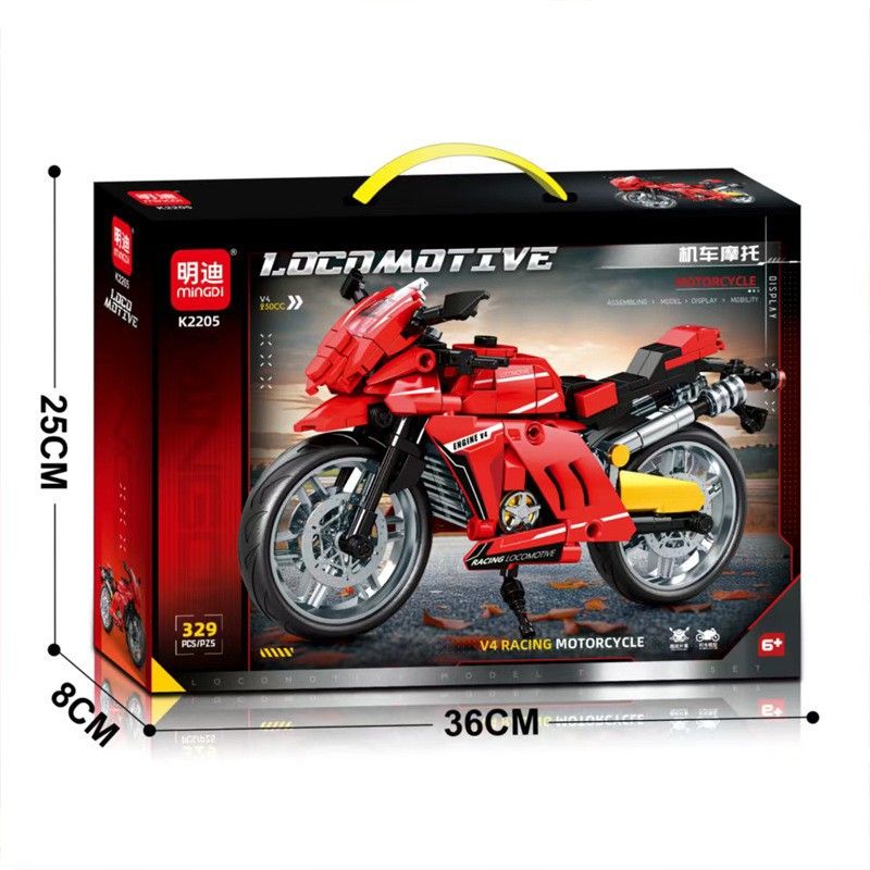 minGDi LEIBAO K2205 Xếp hình lắp ráp ghép mô hình Xe máy đầu máy xe máy v4 250cc xe máy bắt chước