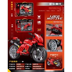 MINGDI LEIBAO K2205 2205 XE MÁY ĐẦU V4 250CC BẮT CHƯỚC bộ đồ chơi xếp lắp ráp ghép mô hình Technic Kỹ Thuật Công Nghệ Cao Mô Hình Phương Tiện 329 khối