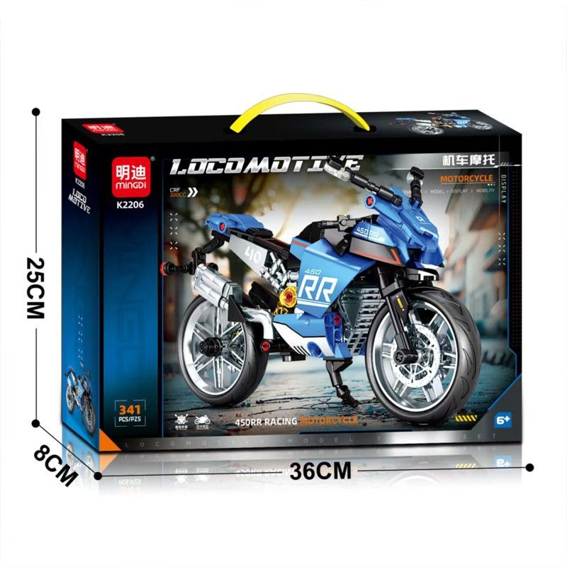 minGDi LEIBAO K2206 Xếp hình lắp ráp ghép mô hình Xe máy đầu máy xe máy CRF 300cc 4500RR xe máy đua xe
