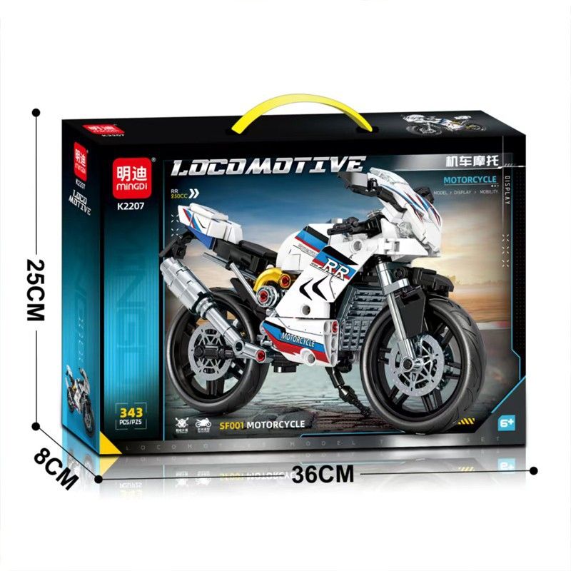 minGDi LEIBAO K2207 Xếp hình lắp ráp ghép mô hình Xe máy đầu máy xe máy RR 250cc S1000RR Găng tay xe máy