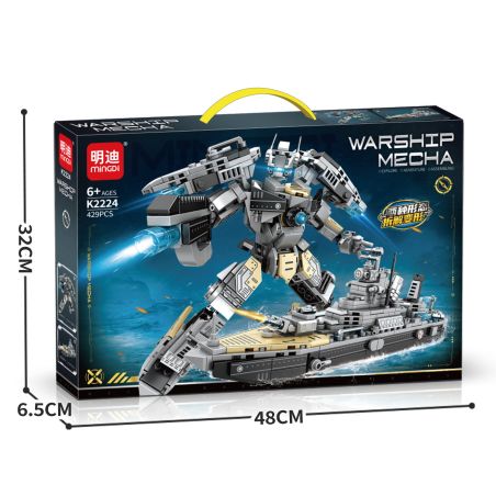 MINGDI LEIBAO K2224 2224 NHỮNG CHIẾC TÀU CHIẾN BIẾN THÀNH MECHA bộ đồ chơi xếp lắp ráp ghép mô hình Military Army WARSHIP MECHA Quân Sự Bộ Đội 429 khối