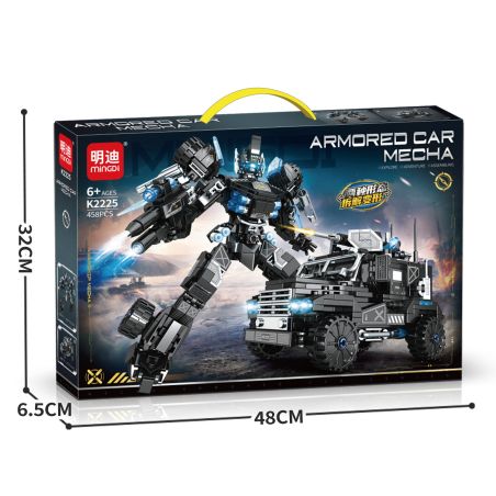 MINGDI LEIBAO K2225 2225 CẢNH SÁT ĐẶC BIỆT XE BỌC THÉP MECHA bộ đồ chơi xếp lắp ráp ghép mô hình Military Army ARMORED CAR MECHA Quân Sự Bộ Đội 458 khối