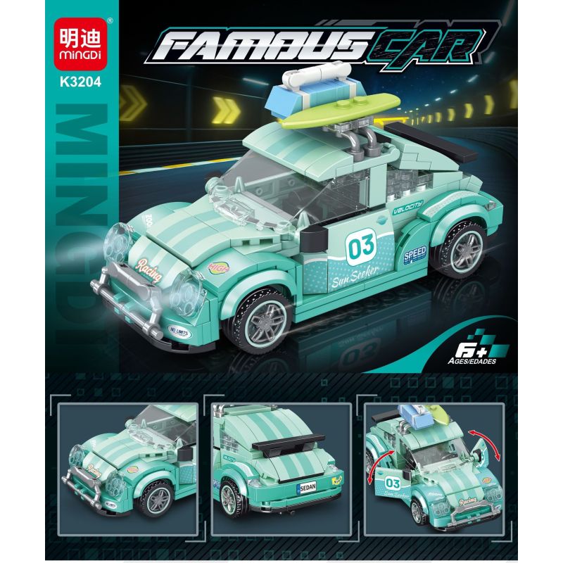 MINGDI LEIBAO K3204 3204 ĐUA XE bộ đồ chơi xếp lắp ráp ghép mô hình Racers Đua Tốc Độ 319 khối