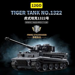 12GO 97012 97015 TIGER TANK S04 SỐ 1322 1:28 bộ đồ chơi xếp lắp ráp ghép mô hình Military Army Quân Sự Bộ Đội 1628 khối