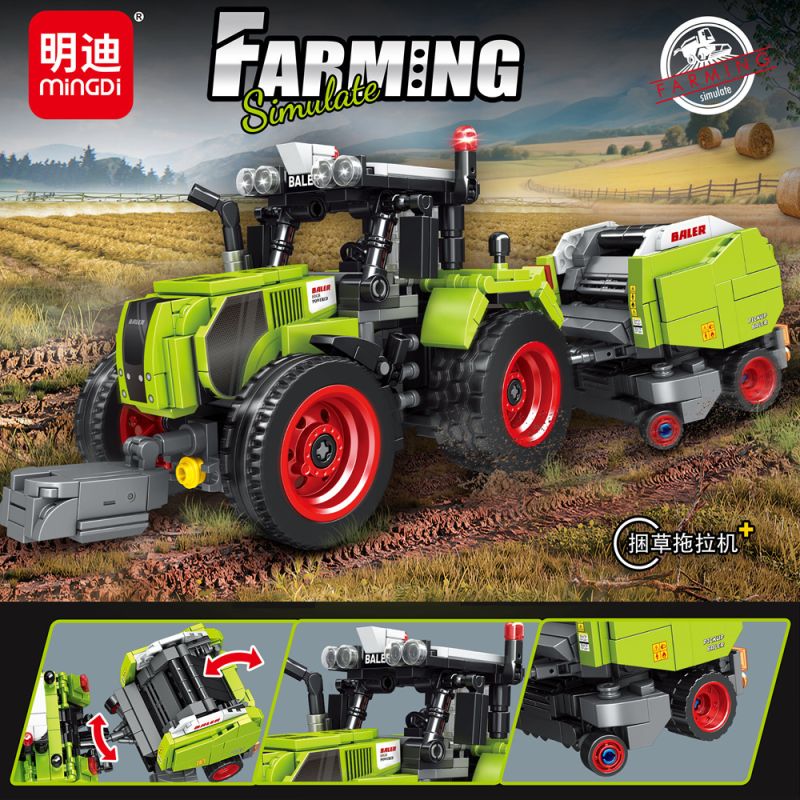 minGDi LEIBAO K3162 Xếp hình lắp ráp ghép mô hình Máy kéo cỏ dại